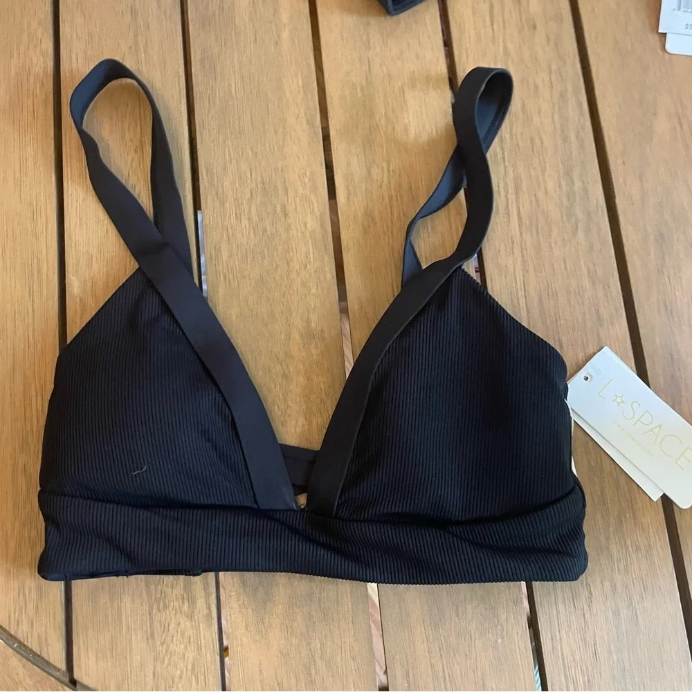 L*Space Black‎ Vera top size s ribbed NWT in black